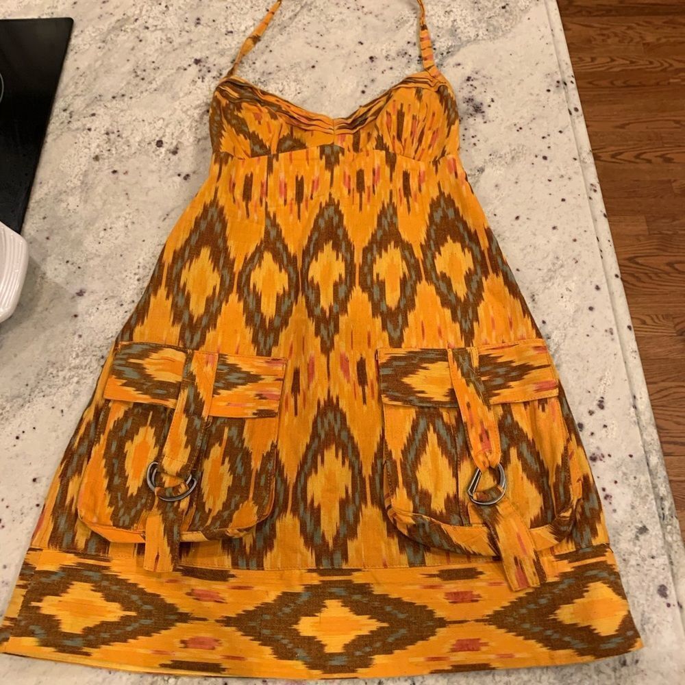 Nanette Lepore Wild West Ikat Halter Dress sz 0